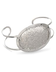 Sterling Silver Hammered Oval Cuff Bracelet