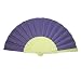 Purple Wooden/Fabric Hand Fan