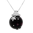 Necklace With Cubic zirconia, Clean Diamonds and Rubies Beautifully Crafted in Black Enamel and White Gold. Total item weight 21.4g Length 20in