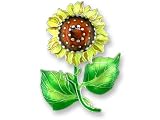 Clearly Charming Sunflower Sterling Silver And Enamel Pin