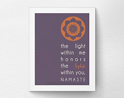 Yoga Namaste Wall Art Print Poster Decor, Yoga Studio Decor, Inspirational Quote