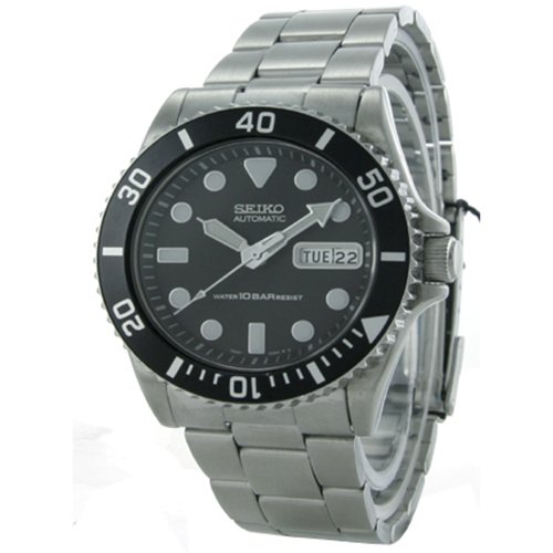 Seiko Mens SKX031K2 Silver Black Dial