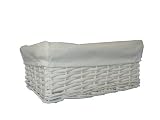 from Claris New White Wicker Storage Basket With White Cloth Lining (Large)