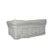 New White Wicker Storage Basket With White Cloth Lining (Large)
