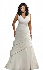 Plus Size Lace-Up  Crystal Beaded Organza/Satin Evening Dress/Bridesmaid Dress/Prom Dress/Party Dress/Wedding Dress  With Ruffles