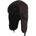 BRUBAKER Pilotenm�tze Fliegerm�tze Braun Textil Antik Leder Style 2 Varianten - NEU - Unisex - Einheitsgr��e von BRUBAKER