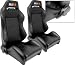 All Products : Recardo Style PVC Racing Seats Style Black w/ Ralli Logo