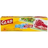 Glad Food Storage Bags, 2-in-1 Zipper Gallon, 36 Count