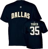 Marty Turco Dallas Stars Black Name and Number T-Shirt