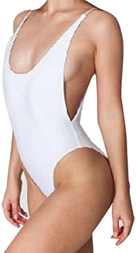 TRURENDI Basic Solid Deep Plunge Arm Hole Sexy Backless Open Bodysuit