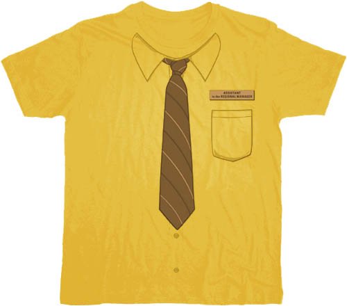 The Office Dwight Neck-Tie Work Shirt Mustard T-shirt Tee
