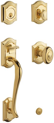 Baldwin 85327.003.ENTR Bethpage Sectional Trim Handleset with Bethpage Knob, Lifetime Polished Brass