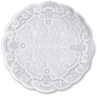 French Lace Paper 8-inch Doilies, White