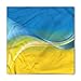 Lunarable Yellow and Blue Bandana, Color Waves Lines, Unisex Head and Neck Tie