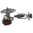 Cuff Links Silver in Pair Carnelian Gemstone for Men Gift (cflng168)