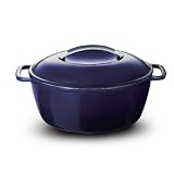 KitchenAid Cast Iron 3-1/2-Quart Covered Round Dutch Oven, Indigo
