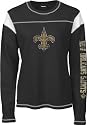 New Orleans Saints Women's Black Giant Logo Too Long Sleeve Waffle Thermal