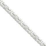 6mm, Sterling Silver, Square Byzantine Chain, 20 inch