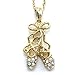 Soulbreezecollection Dancing Ballerina Dancer Ballet Dance Shoes Necklace Pendant (Gold-Tone Clear)