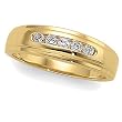 14K Yellow Gold Diamond Wedding Band Duo - Gent's Ring