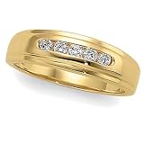 14K Yellow Gold Diamond Wedding Band Duo - Gent's Ring