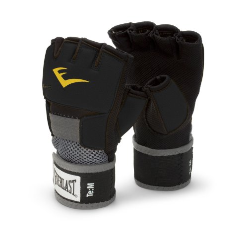 Everlast evergel hand wraps (black, medium)