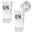 New York Yankees 2pc Pint Ale Glass Set with Baseball Bottom - Oval Logo MLB Baseball