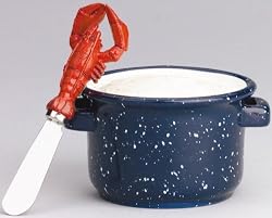 Nautical Ocean Lobster Pot Dip Bowl & Spreader