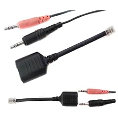 Soytich Headset-Telefonadapter: 2x Klinken-Buchse 3,5mm auf RJ10-Stecker
