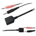Soytich Headset-Telefonadapter: 2x Klinken-Buchse 3,5mm auf RJ10-Stecker
