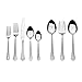 International Silver Carpi Frost 51-Piece Stainless Steel Flatware Set with Serving Utensils and Extra Teaspoons, Service for 8