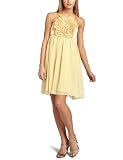 Maggy London Women's Flower Ruffle Front Y Neck Babydoll Dress