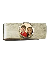 14k Yellow Photo Engraved Gold Money Clip - 1 inch x 3/4 inch in Solid 14K Yellow