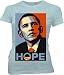 President Barack Obama Hope Washed Light Blue Juniors T-shirt Tee (Large)