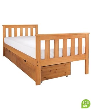 Jamestown Antique Bed and Two Storage Drawers