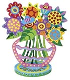 Alex Paint a 10" X 11" Wooden Vase with Flores Sculpture Kit