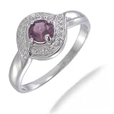 5MM Pink Rhodolite Ring In Sterling Silver 0.60 CT (Available In Sizes 5-9)