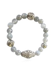 Rose Cut Diamond Beads Cord Bracelet Sterling Silver Fashion Jewelry