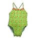 Plaid Fish - Girls One Piece Polka Dot Bathing Suit, Lime (Size 6)