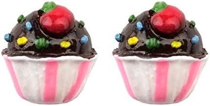 Joe Cool Stud-earrings Mini Cakes 8mm (Choclate Cupcake) Made With Resin