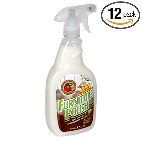 Earth Friendly Products Furniture Polish, Cleans and Protects Wood, Made with Olive Oil,  22 Ounces (Pack of 12)
