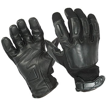Defensive Steel Knuckle Leather Construction Gloves Black Pair