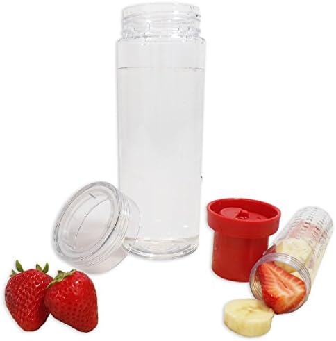 Fruit Infuser Water Bottle - Enjoy Naturally Flavored Water - (Red)