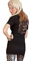 Minikleid Longshirt schwarz mit R&uuml;ckenspitze