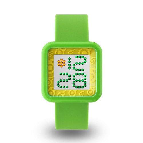Zerone Dazzled Green Yellow Swarovski Crystal Digital Watch