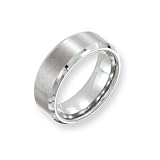 White Dura Tungsten Beveled Edge 8mm Brushed and Polished Band