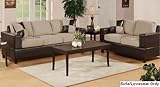 2 Pieces Sofa Set in Mushroom Finish by Poundex