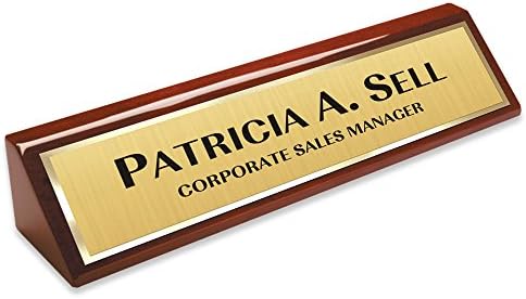 Name Plate Rosewood Desk Name Bar - Personalized / Custom - 10 1/2"