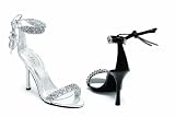 457-Claudia, 4.5 Inch Rhinestone Sandal In 2 Colors, by Ellie Shoes