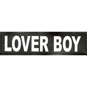 LOVER BOY - 2 logos grande taille, blancs et r�fl�chissants pour Julius K9 / Logo Logo velcro Logo de rechange pour harnais Power K-9 et IDC (tailles de harnais : "1", "2", "3" et "4") - Format du logo : 5 x 16 cm / grand